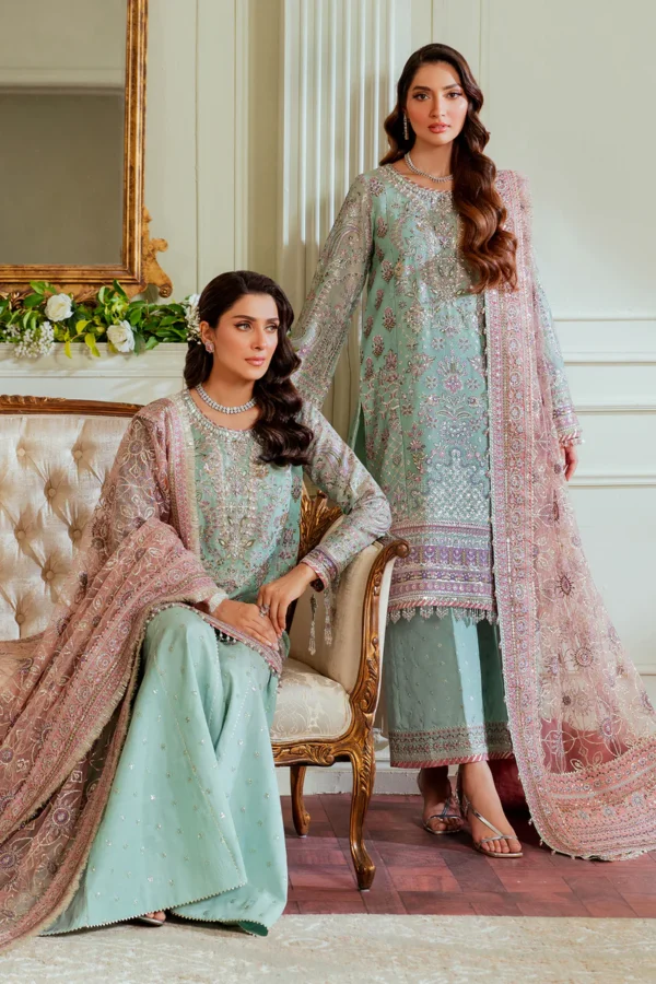 EMBROIDERED NET CH13-08 UNSTITCHED by Baroque - Image 13