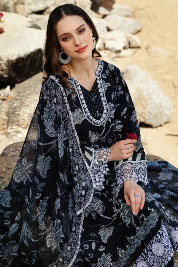 Sable Dusk D-05 Embroidered Lawn by Farasha - Image 6