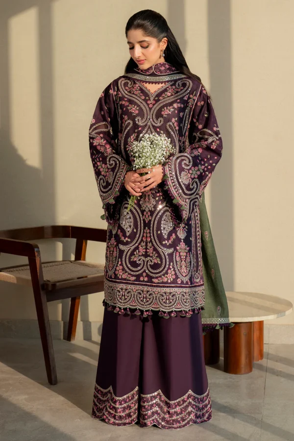 Shahkaar - Embroidered Luxury Lawn SL25-D6 by Jazmin - Image 4
