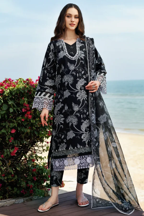 Sable Dusk D-05 Embroidered Lawn by Farasha