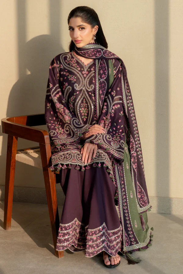 Shahkaar - Embroidered Luxury Lawn SL25-D6 by Jazmin - Image 9