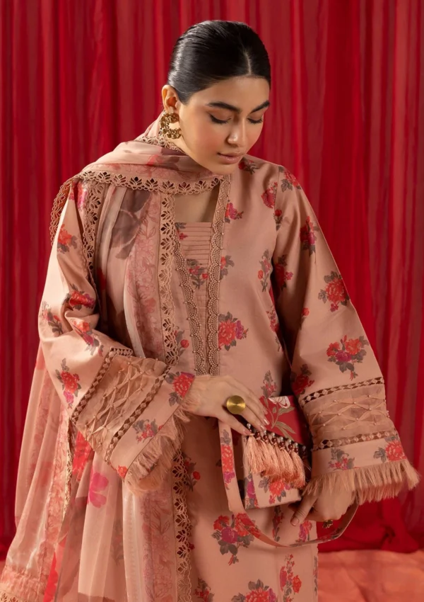 Lawn Collection - Alizeh - Sheen - ALS24#03 - CORAL PEACH - Image 7