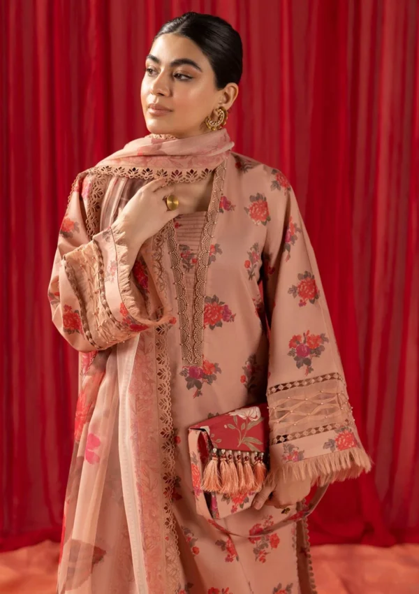Lawn Collection - Alizeh - Sheen - ALS24#03 - CORAL PEACH - Image 6