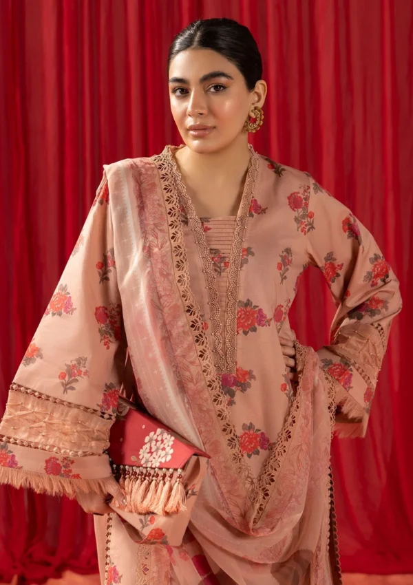 Lawn Collection - Alizeh - Sheen - ALS24#03 - CORAL PEACH - Image 5