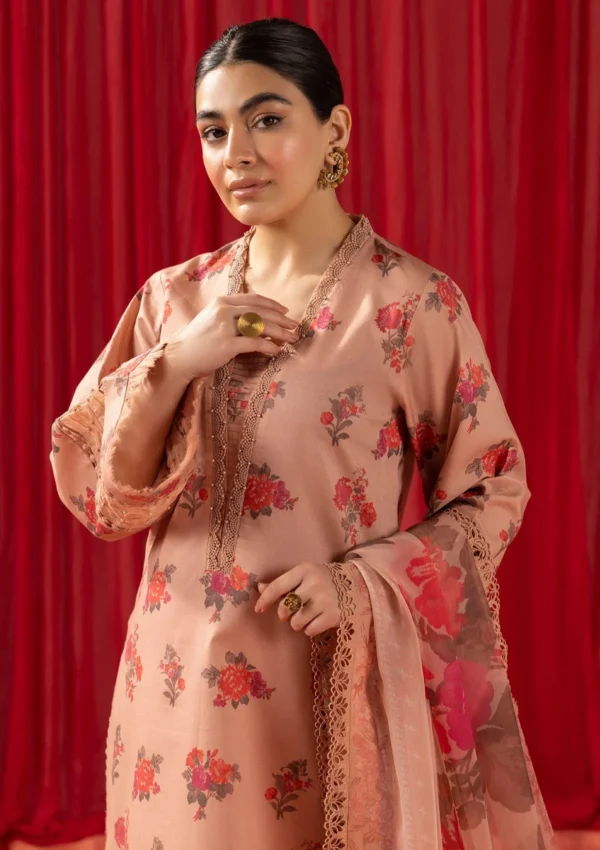 Lawn Collection - Alizeh - Sheen - ALS24#03 - CORAL PEACH - Image 3