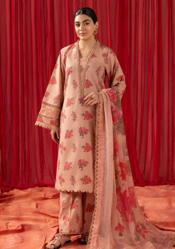 Lawn Collection - Alizeh - Sheen - ALS24#03 - CORAL PEACH - Image 2