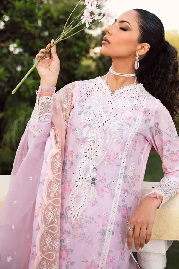Iris by Jazmin Embroidered Eid Lawn Unstitched 3Pc Suit D-04 ROISIN - Image 5