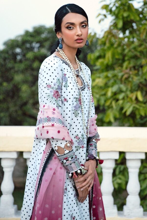 Iris by Jazmin Embroidered Eid Lawn Unstitched 3Pc Suit D-10 FALLON - Image 2