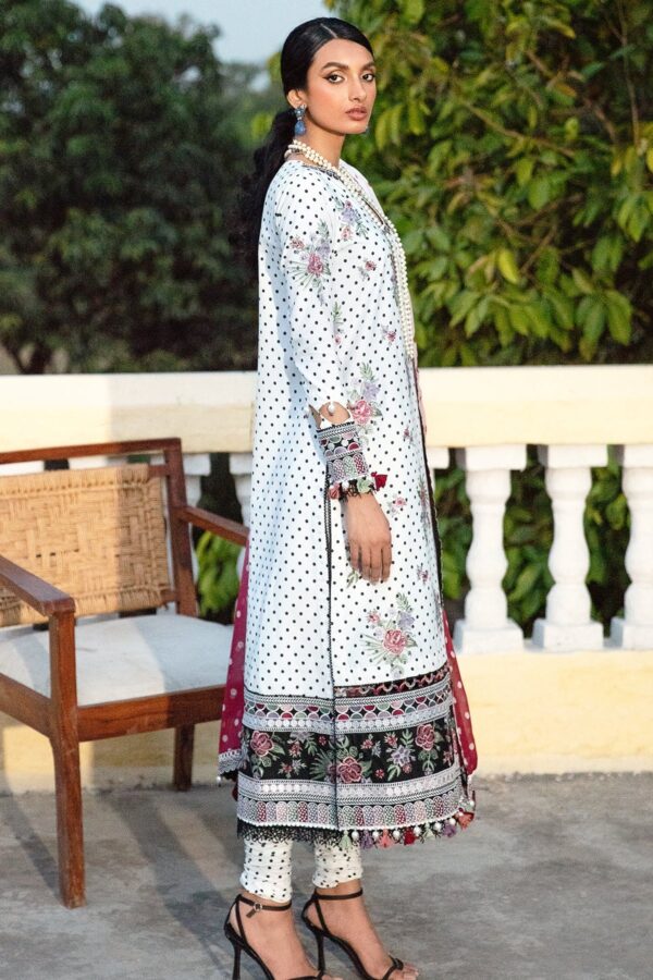 Iris by Jazmin Embroidered Eid Lawn Unstitched 3Pc Suit D-10 FALLON - Image 3