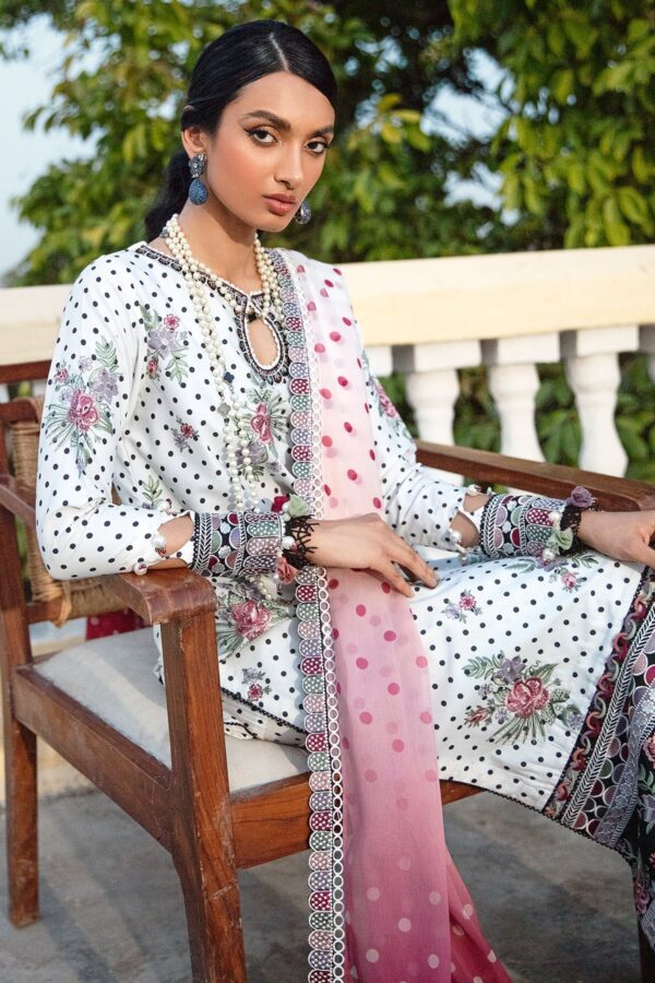 Iris by Jazmin Embroidered Eid Lawn Unstitched 3Pc Suit D-10 FALLON - Image 5