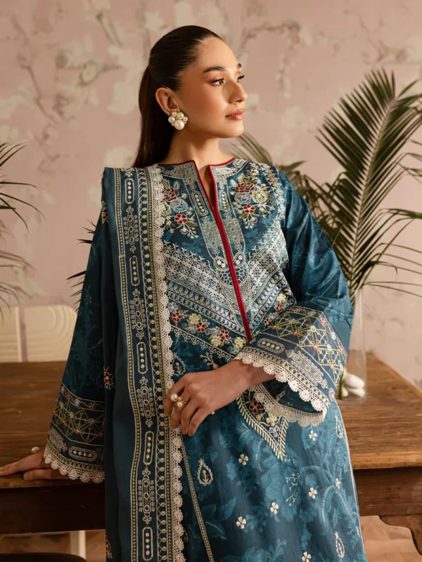 Azurine - LP - 11 | 3 PC Lawn by Mahnur - Image 3