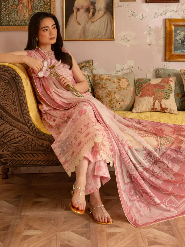 Fuschia - LP - 01 | 3 PC Lawn  by Mahnur - Image 7