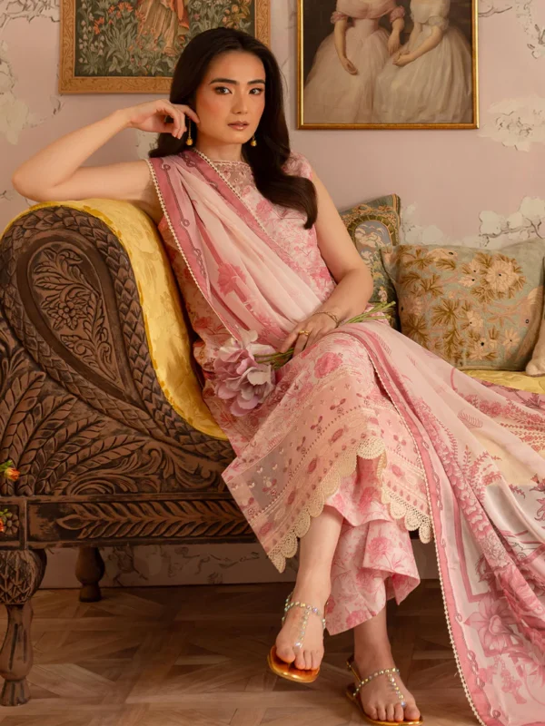 Fuschia - LP - 01 | 3 PC Lawn  by Mahnur - Image 6