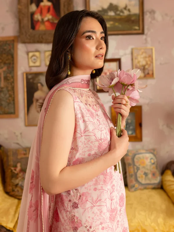 Fuschia - LP - 01 | 3 PC Lawn  by Mahnur - Image 4