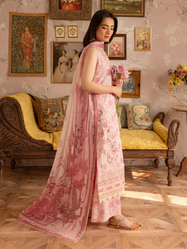 Fuschia - LP - 01 | 3 PC Lawn  by Mahnur - Image 3