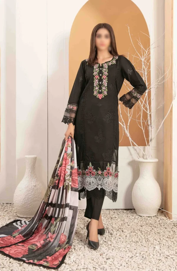 OLENA Fancy Heavy Embroidered Lawn Collection 2024 D-3085 by Tawakkal