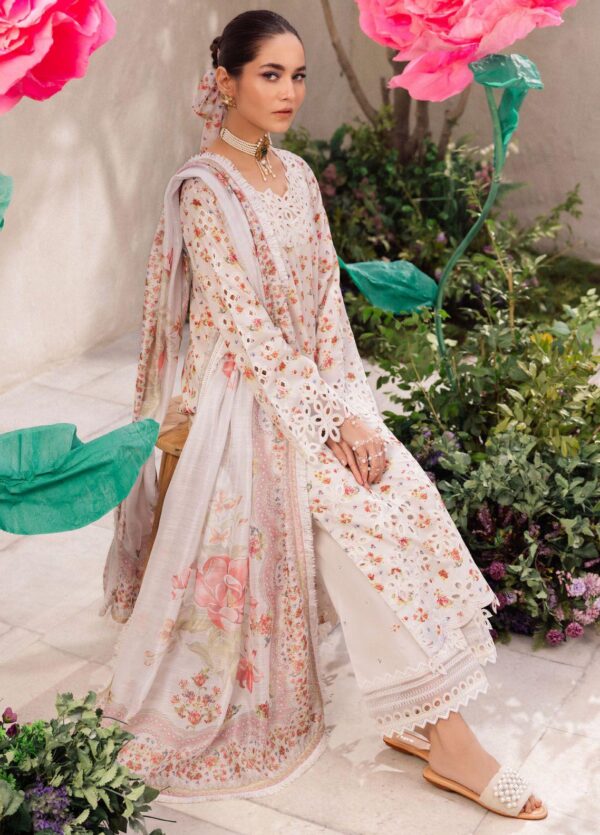 Iznik Dahlia Embroidered Luxury Lawn Unstitched 3Pc Suit DL-05 SPLENDOUR - Image 2