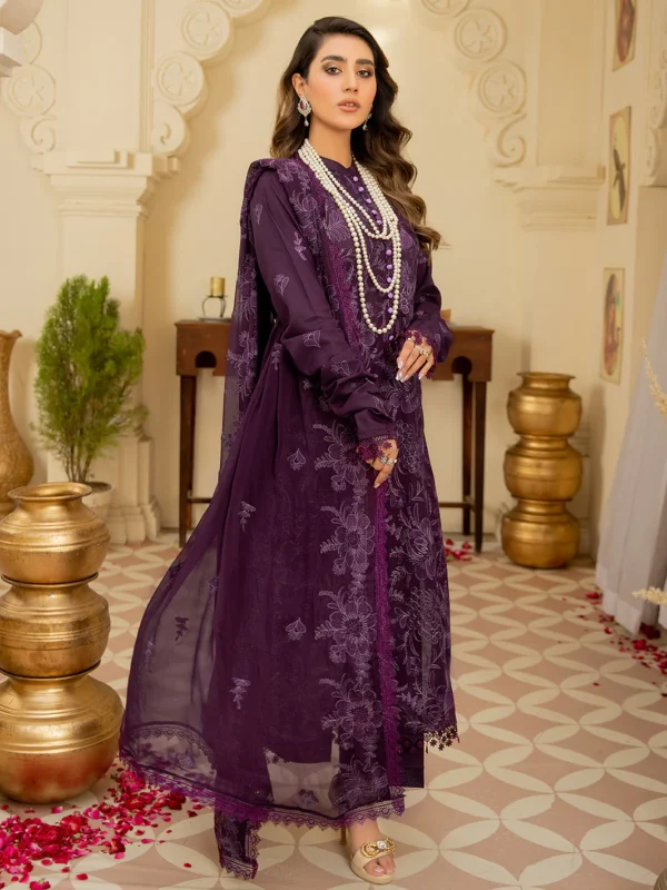 MM - 03 | Three PC Lawn Unstitched by Mahnur - Image 3