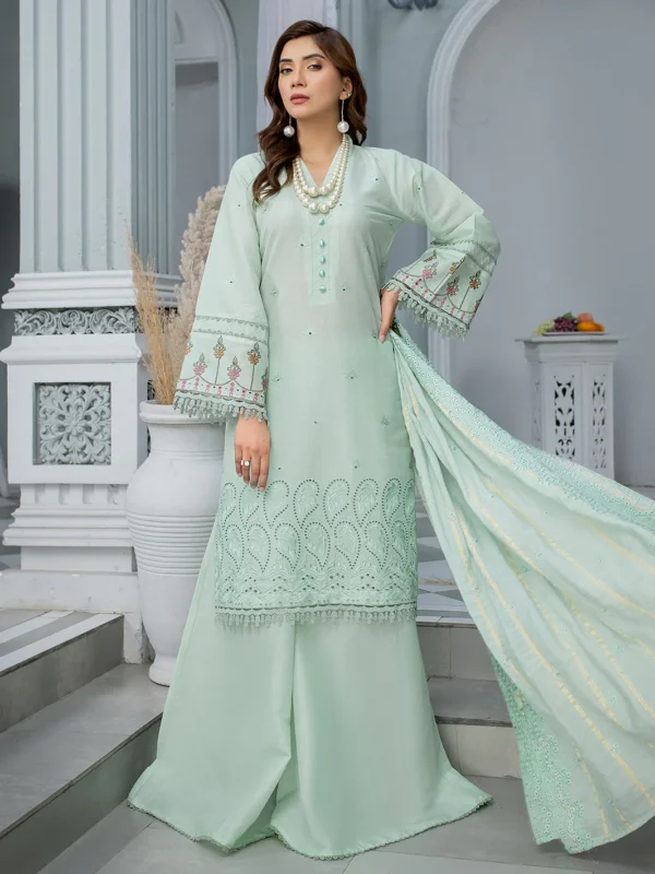 Tanaz | 3 PC Lawn Unstitch D-06 by Mahnur