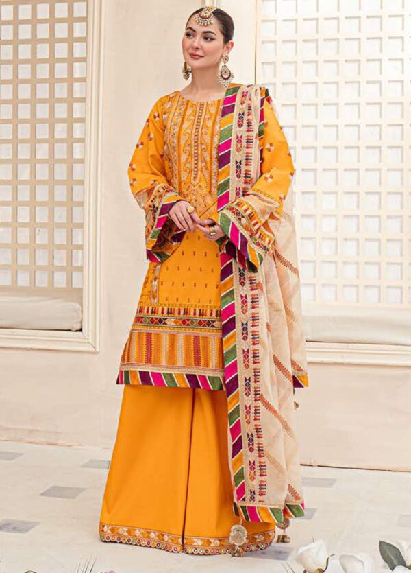 LAMOUR By Zarqash Embroidered Lawn Suits Unstitched 3 Piece ZRQ22L ZQ 009 Roshni - Luxury Collection