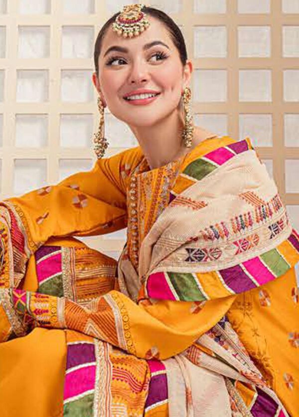 LAMOUR By Zarqash Embroidered Lawn Suits Unstitched 3 Piece ZRQ22L ZQ 009 Roshni - Luxury Collection - Image 3