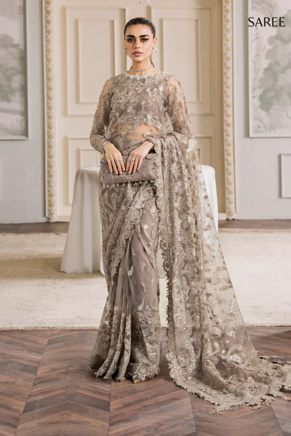 EMBROIDERED NET CH12-06 UNSTITCHED by Baroque - Image 18