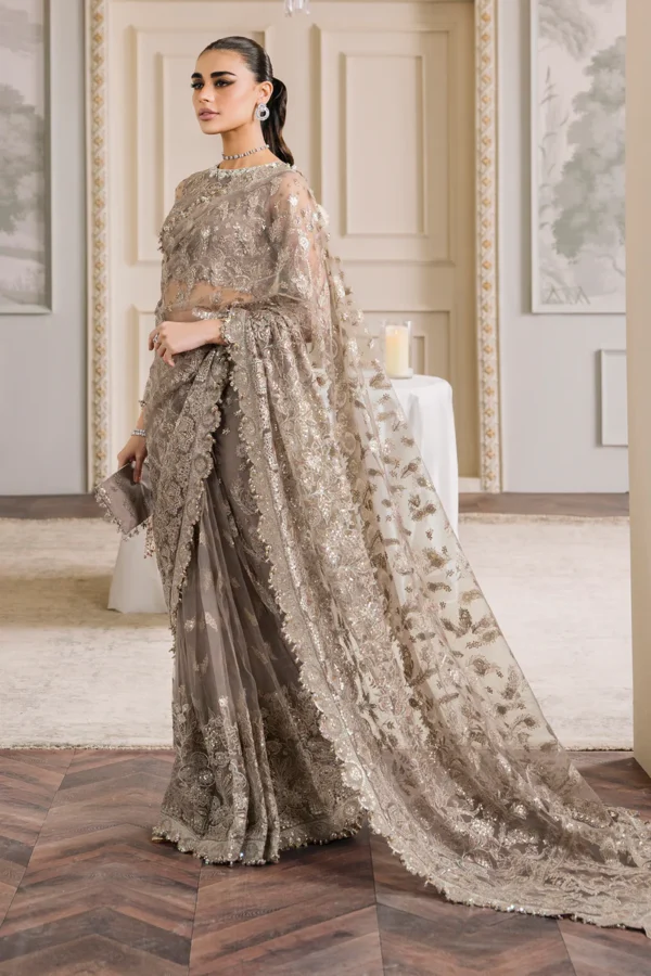 EMBROIDERED NET CH12-06 UNSTITCHED by Baroque - Image 16