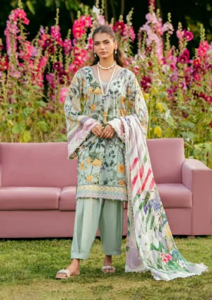 EPS-7B ELARIS - DIGITAL PRINTED LAWN Unstitched 3-Piece Suit by Elaf
