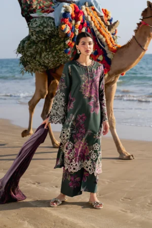 UE-408 Embroidered Printed Lawn Unstitched 3-Piece Suit - Exclusive Lawn '25 by Iznik Fashions