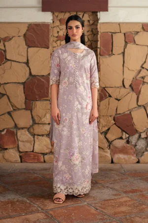 UE-389 Embroidered Printed Lawn Unstitched 3-Piece Suit - Exclusive Lawn '25 by Iznik Fashions
