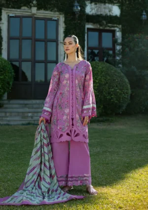 EPE-04B FUCHSIA FANTASY - Digital Printed Lawn Unstitched 3-Piece Suit by Elaf