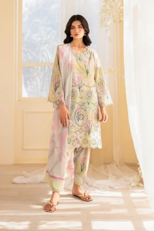 UE-440 Embroidered Printed Lawn Unstitched 3-Piece Suit - Exclusive Lawn '25 by Iznik Fashions