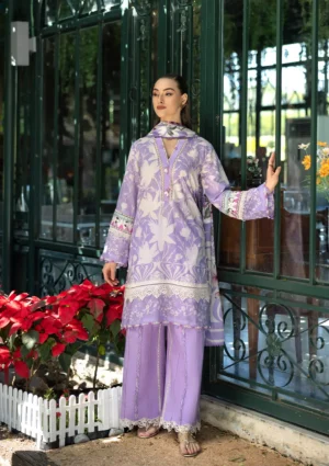 EPE-08A LAVENDER AURA - Digital Printed Lawn Unstitched 3-Piece Suit by Elaf