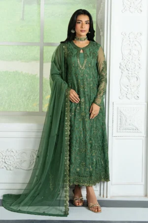 ZRI-07 ASLAAN - Sequins Embroidered Net Unstitched 3-Piece Suit by Zarif