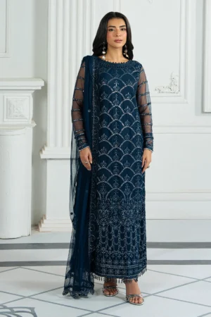 ZRI-02 MELISA - Sequins Embroidered Net Unstitched 3-Piece Suit by Zarif