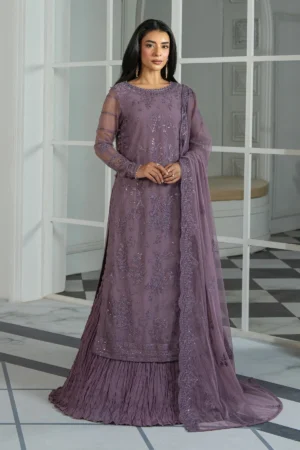 ZRI-03 NISA - Sequins Embroidered Net Unstitched 3-Piece Suit by Zarif