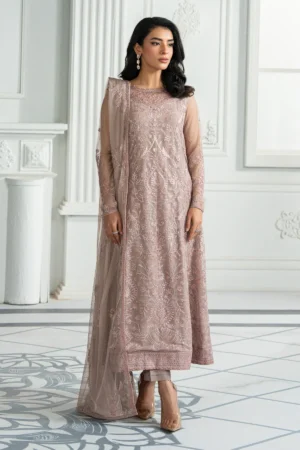 ZRI-06 HAYDA - Sequins Embroidered Net Unstitched 3-Piece Suit by Zarif