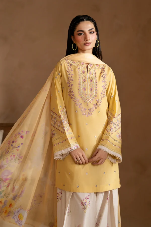 UE-473 Embroidered Lawn Unstitched 3-Piece Suit - Sole Mode '25 by Iznik Fashions - Image 3
