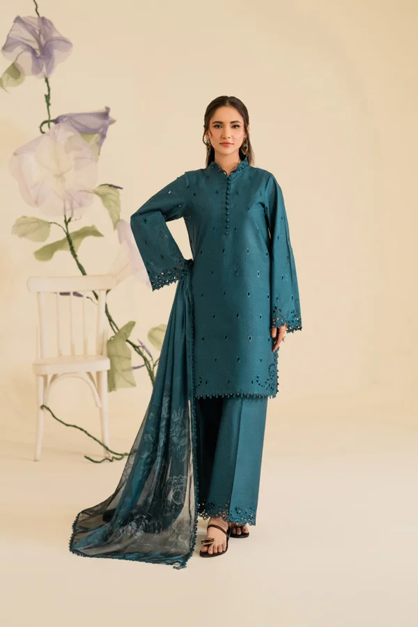 UE-421 Embroidered Textured Lawn Ustitched 3-Piece Suit - Sole Mode '25 by Iznik Fashions - Image 4