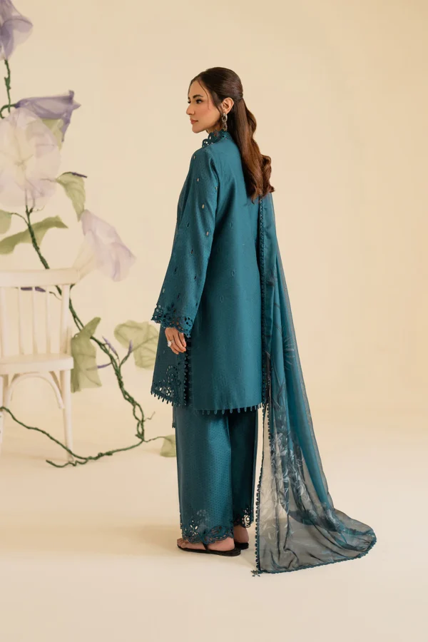 UE-421 Embroidered Textured Lawn Ustitched 3-Piece Suit - Sole Mode '25 by Iznik Fashions - Image 2