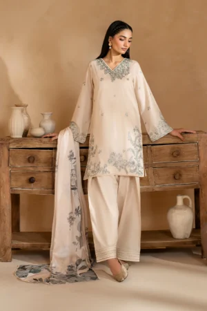 UE-485 Embroidered Lawn Unstitched 3-Piece Suit - Sole Mode '25 by Iznik Fashions