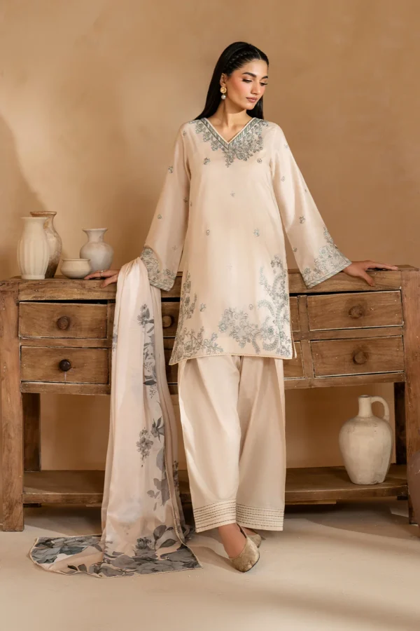 UE-485 Embroidered Lawn Unstitched 3-Piece Suit - Sole Mode '25 by Iznik Fashions