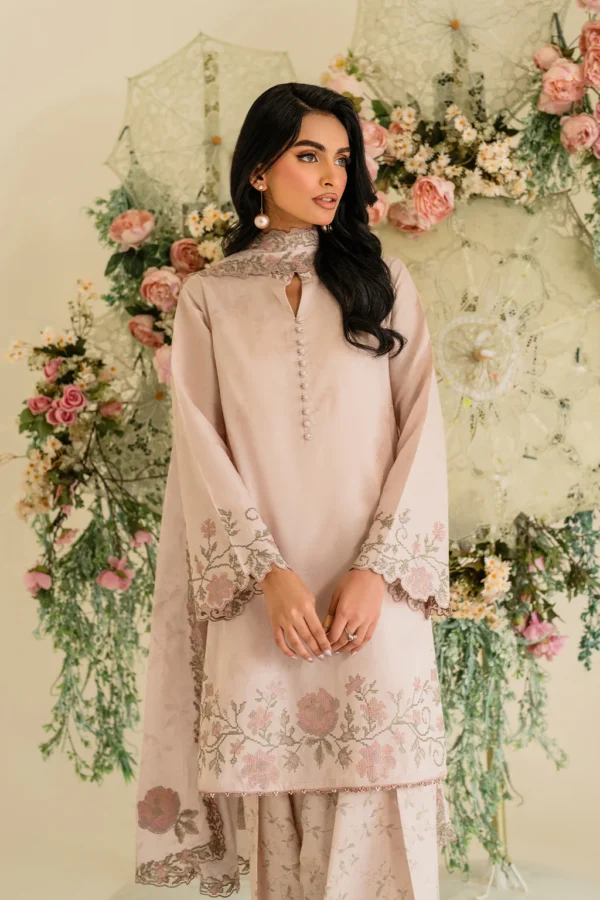 UE-424 Embroidered Textured Lawn Ustitched 3-Piece Suit - Sole Mode '25 by Iznik Fashions - Image 4