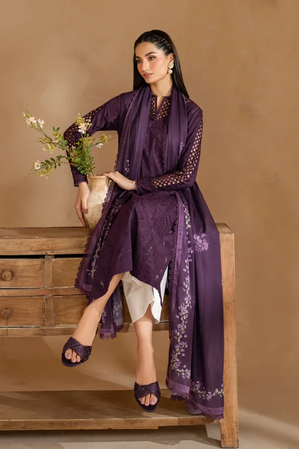 UE-481 Embroidered Lawn Unstitched 3-Piece Suit - Sole Mode '25 by Iznik Fashions - Image 4