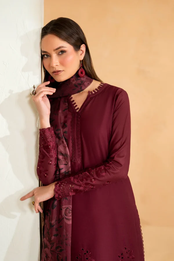 UE-484 Embroidered Lawn Unstitched 3-Piece Suit - Sole Mode '25 by Iznik Fashions - Image 3