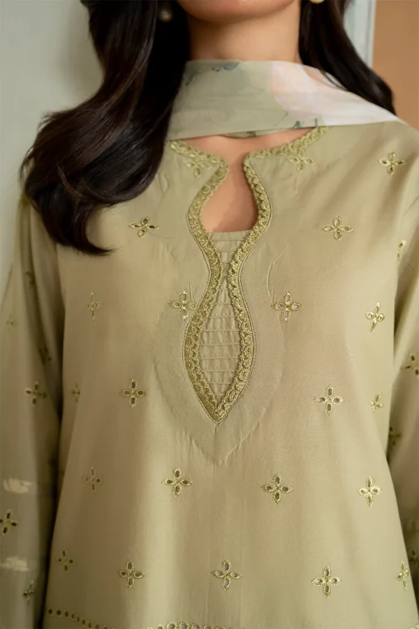 UE-475 Embroidered Lawn Unstitched 3-Piece Suit - Sole Mode '25 by Iznik Fashions - Image 9