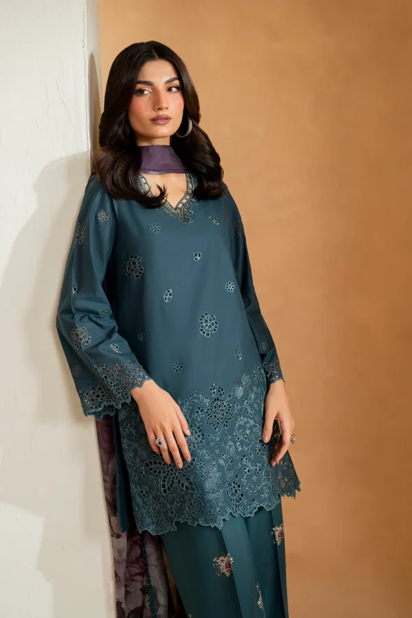 UE-474 Embroidered Lawn Unstitched 3-Piece Suit - Sole Mode '25 by Iznik Fashions - Image 6