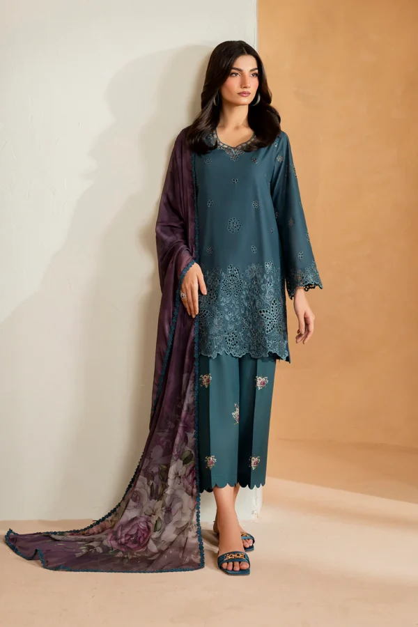UE-474 Embroidered Lawn Unstitched 3-Piece Suit - Sole Mode '25 by Iznik Fashions - Image 7