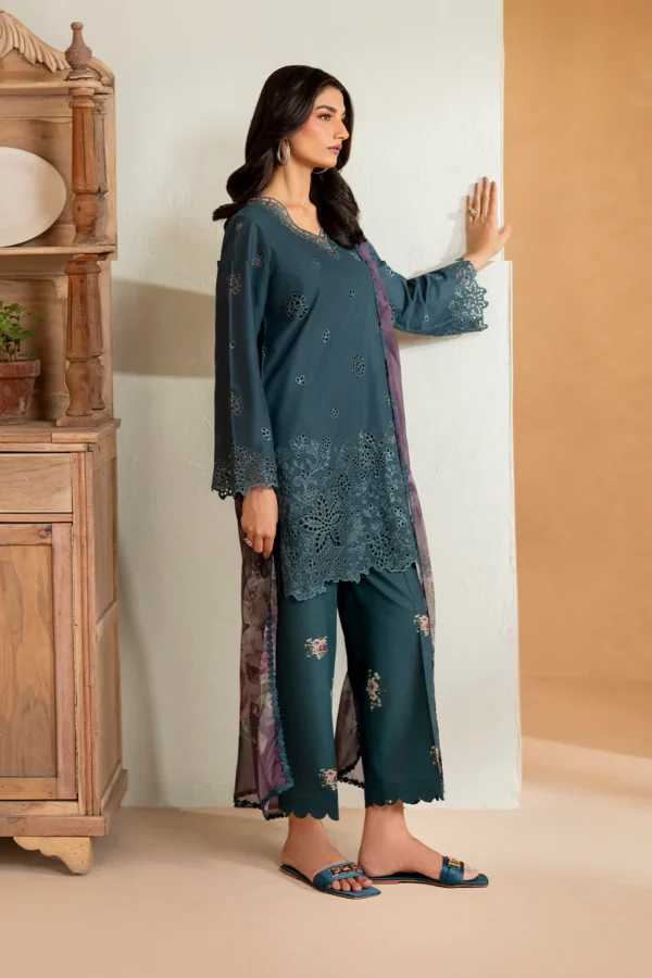 UE-474 Embroidered Lawn Unstitched 3-Piece Suit - Sole Mode '25 by Iznik Fashions - Image 3