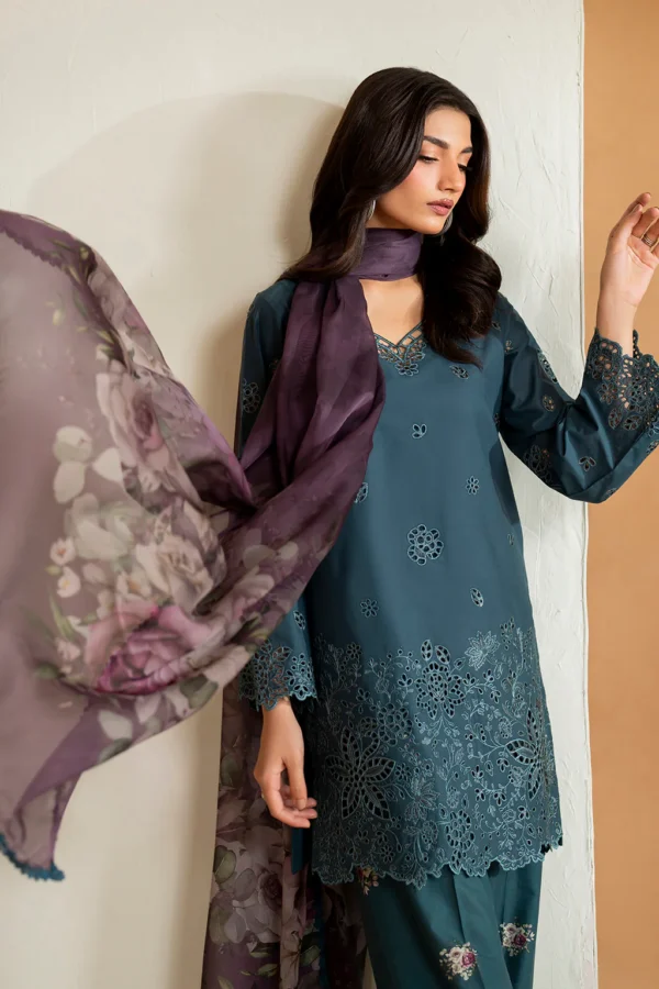 UE-474 Embroidered Lawn Unstitched 3-Piece Suit - Sole Mode '25 by Iznik Fashions - Image 2